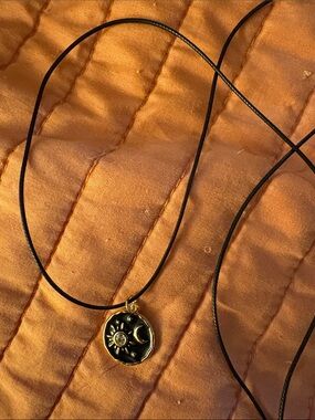 Gold plated  Celestial  Coin pendant and necklace